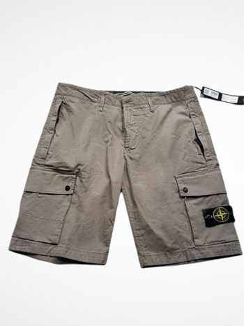£315 STONE ISLAND BERMUDA CARGO SHORTS MUSHROOM 32 waist: New (Copy)