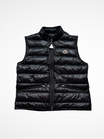 £599 MONCLER GUI GILET VEST BLACK SIZE 4 Test