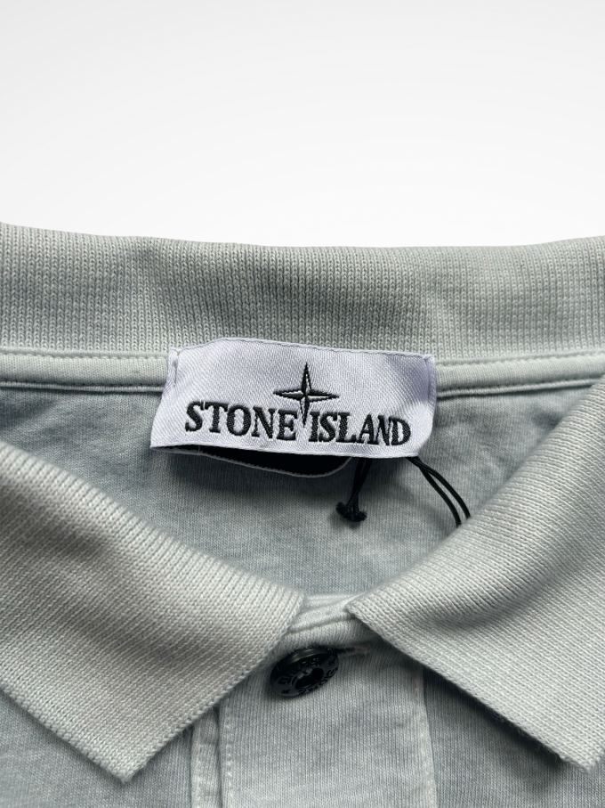 STONE ISLAND WASHED BOX LOGO POLO BLUE Large: New - Image 2