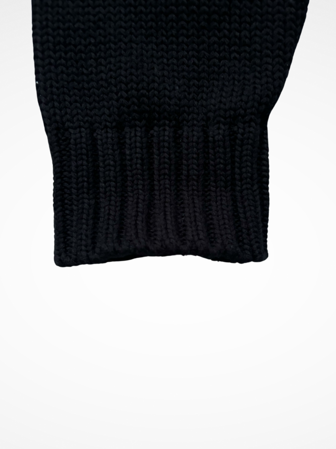 Stone Island Black Cable Thick Knit Sweater Large: New - Image 3