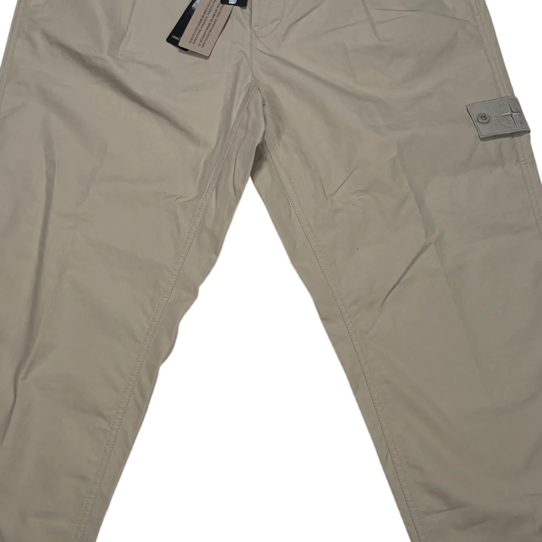 Stone Island Beige Compass Patch Ghost Piece Cargo Trousers - Image 5