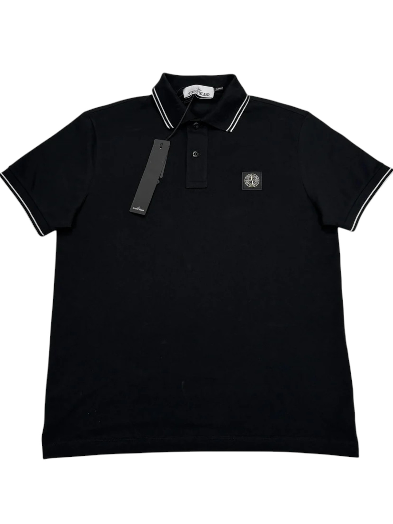 Stone Island Black Patch Logo Polo Shirt