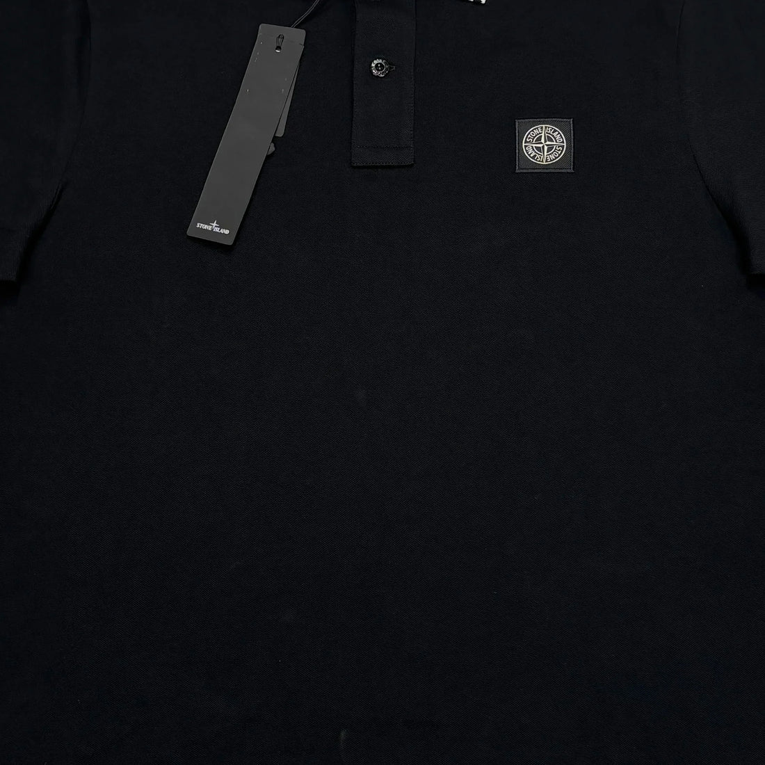 Stone Island Black Patch Logo Polo Shirt - Image 4