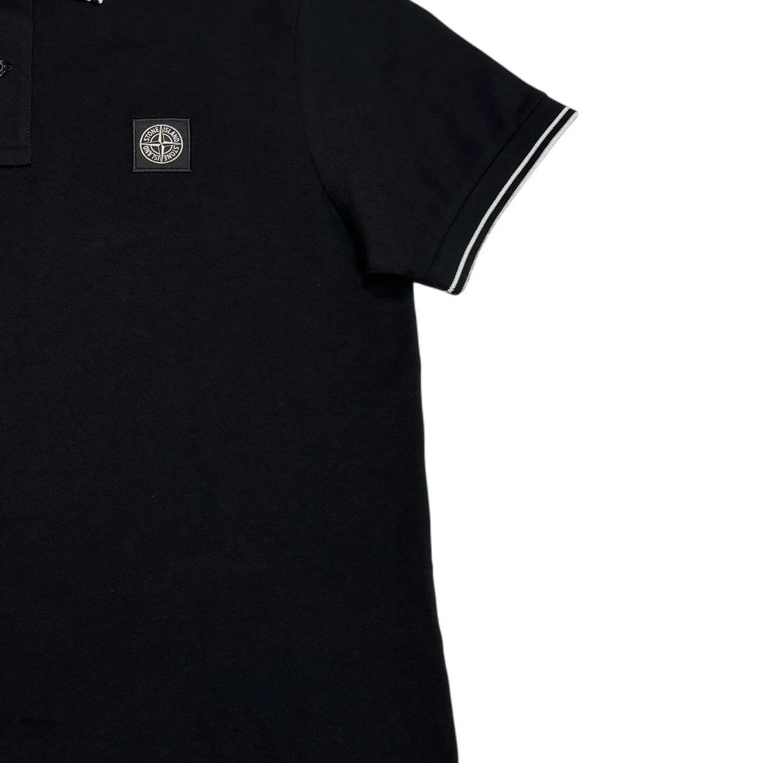 Stone Island Black Patch Logo Polo Shirt - Image 3