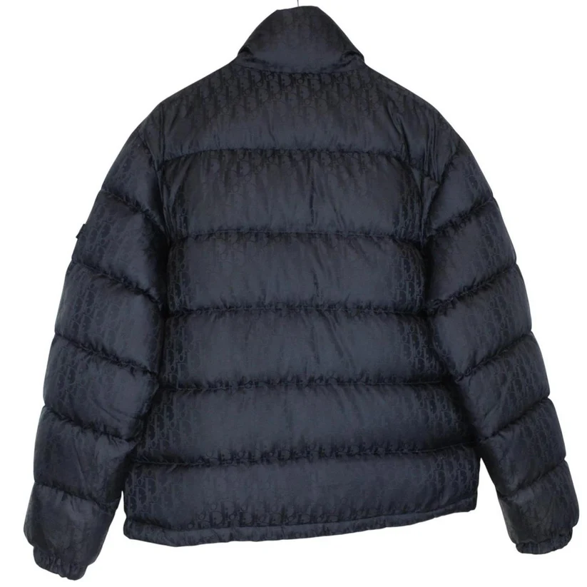 Dior Navy Blue Oblique Technical Full Zip Down Jacket - Image 2